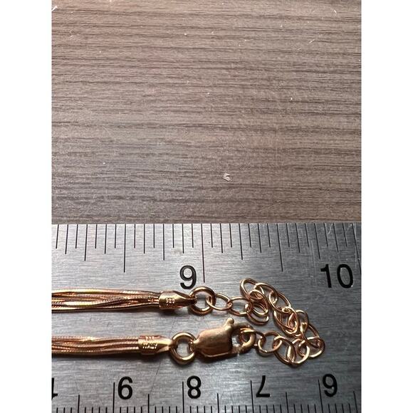 NEW Italian rose gold over sterling silver multi row chain necklace-18 inch - Picture 4 of 11